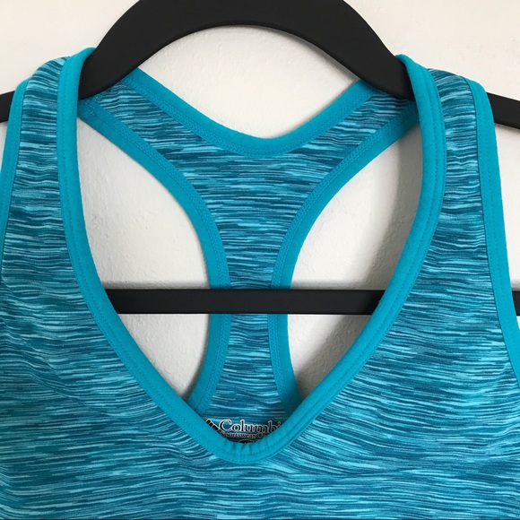 Columbia Turquoise Seamless Spacedye Sports Bra Size Medium Activewear - Picture 3 of 10